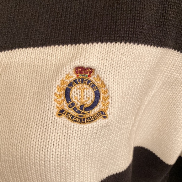 Vintage Ralph Lauren Black/White Cotton Sweater - Picture 3 of 11